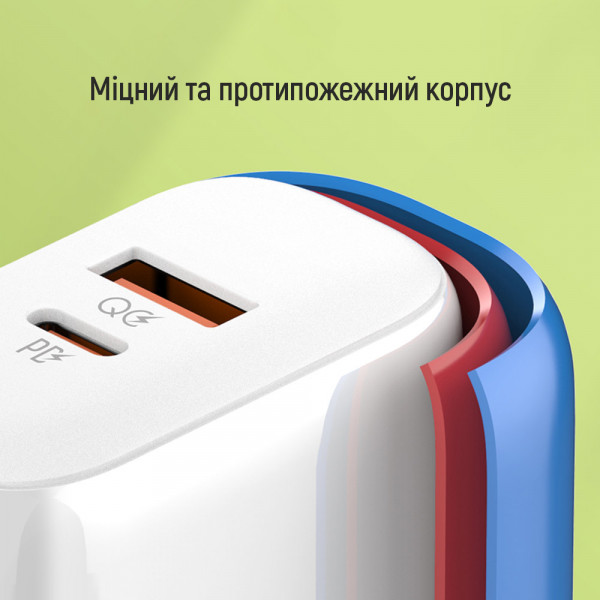Фото - Сетевое зарядное устройство Colorway Power Delivery Port PPS USB (Type-C PD + USB QC3.0) (45W) White (CW-CHS042PD-WT)