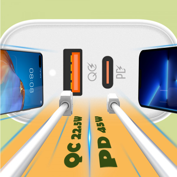 Фото - Сетевое зарядное устройство Colorway Power Delivery Port PPS USB (Type-C PD + USB QC3.0) (45W) White (CW-CHS042PD-WT)