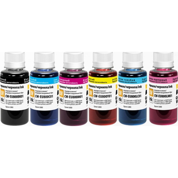 Фото - Чернила Colorway для Epson L800 BK/С/LC/LM/M/Y 6x100 мл (CW-EU800SET01)