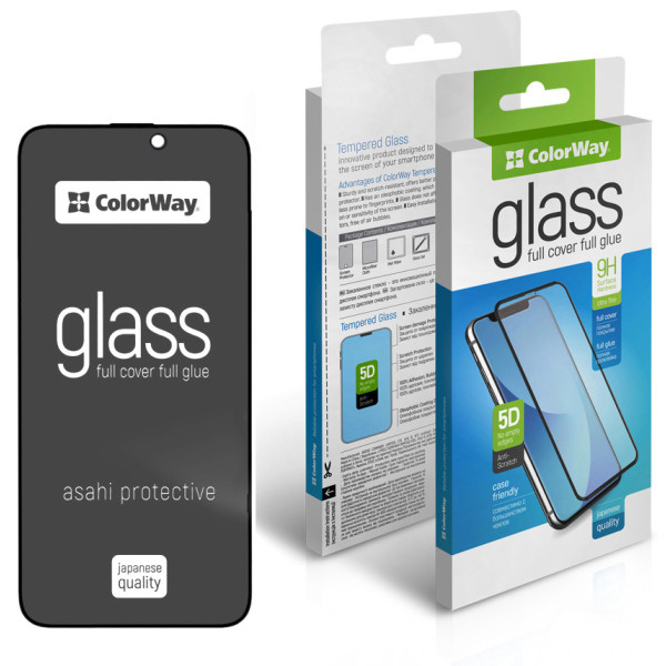 Фото - Защитное стекло для смартфона Colorway 9H FC glue Anti-Spy for Apple iPhone 17 Pro Black (CW-GSFGASAI17P-BK)