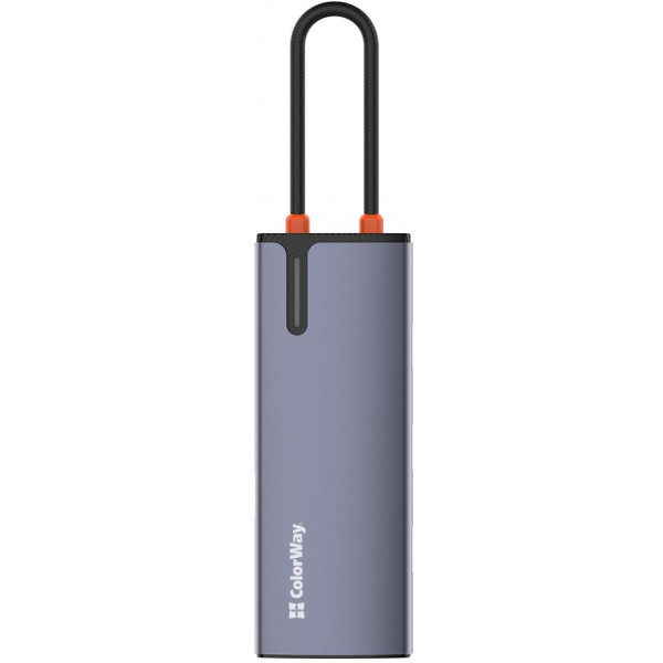 Фото - Хаб USB Colorway USB-C 6-в-1 Type C PD 100W/USB3.0х3/USB2.0/RJ45 (CW-HUB03)