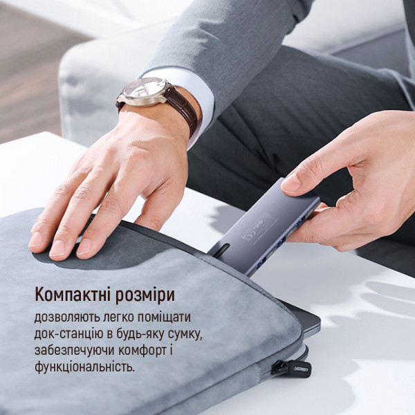 Фото - Хаб USB Colorway USB-C 6-в-1 Type C PD 100W/USB3.0х3/USB2.0/RJ45 (CW-HUB03)