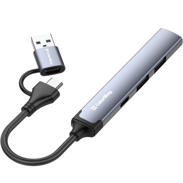 Фото - Хаб USB Colorway USB-A/USB-C 4-в-1 USB2.0х2/USB3.0/USB-C2.0 (CW-HUB06)