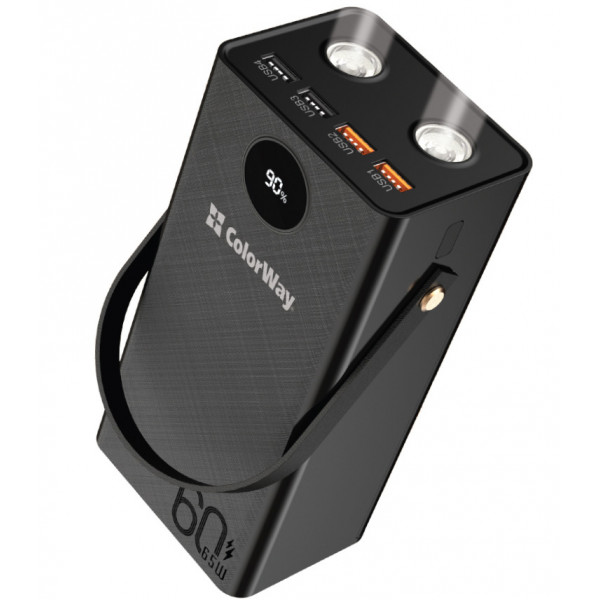 Фото - Батарея мобильная Colorway Powerful Power Delivery 60 000 mAh 65W Black (CW-PB600LPA5BK-PDD)
