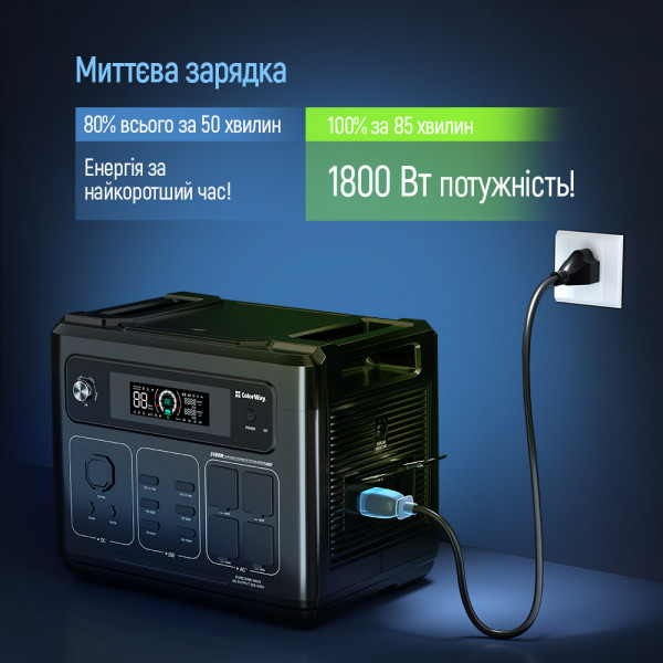 Фото - Зарядная станция универсальная Colorway 2400W 2048Wh LiFePO4 (CW-PR-2K2W-01)