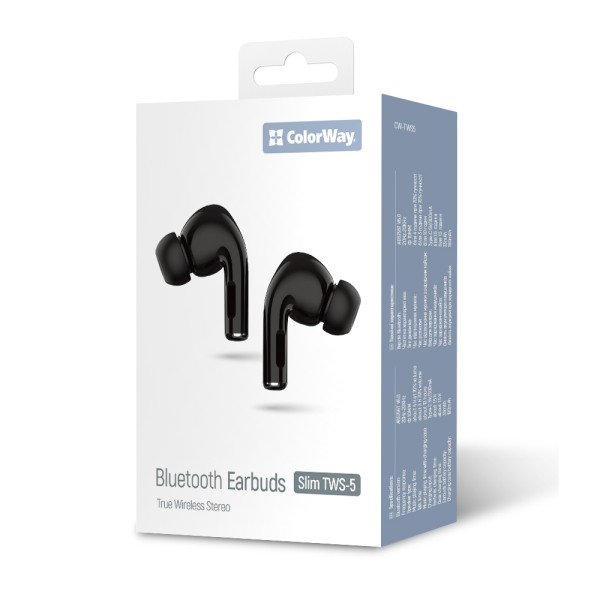 Фото - Наушники вкладыши беспроводные TWS Colorway Slim TWS-5 Earbuds Black (CW-TWS5BK)