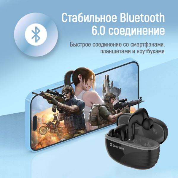 Фото - Наушники вкладыши беспроводные TWS Colorway Slim TWS-5 Earbuds Black (CW-TWS5BK)