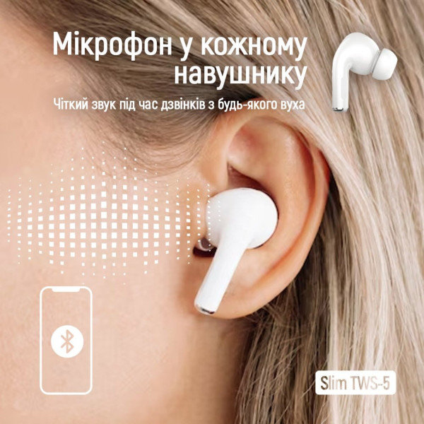 Фото - Наушники вкладыши беспроводные TWS Colorway Slim TWS-5 Earbuds White (CW-TWS5WT)