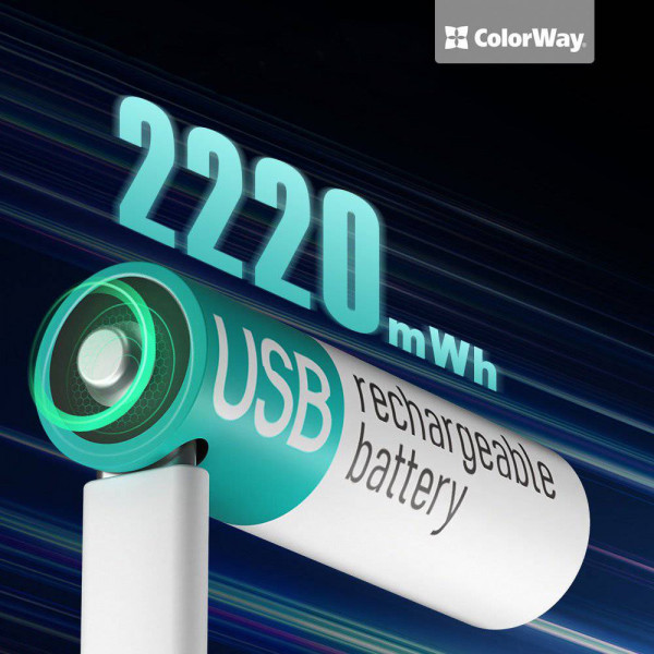 Фото - Аккумулятор тип AA Colorway USB-С 2200 мАЧ 1.5В 2 шт. (CW-UBAA-10)