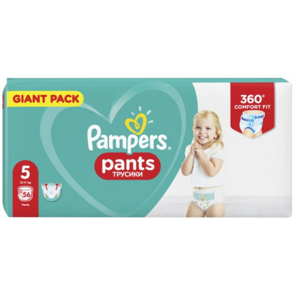 Фото - Одноразовые подгузники-трусики Pampers Pants Размер 5 (12-17 кг), 56 шт. (8001090994615)