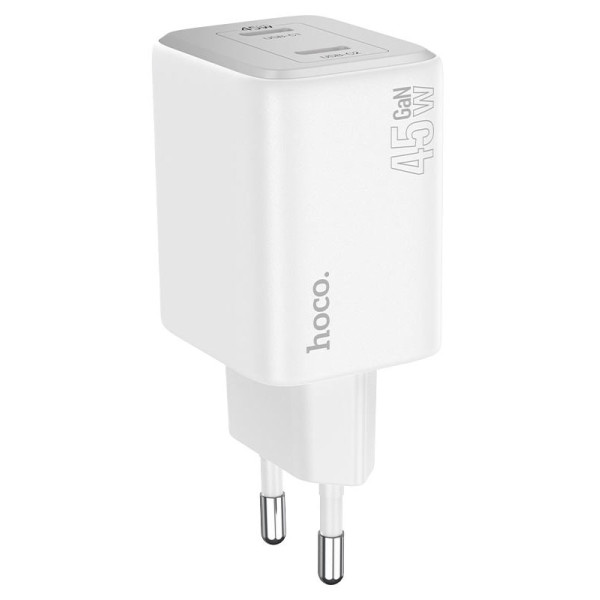 Фото - Сетевое зарядное устройство HOCO N42 PD45W(2C) charger set (C to iP) White (6942007617116)