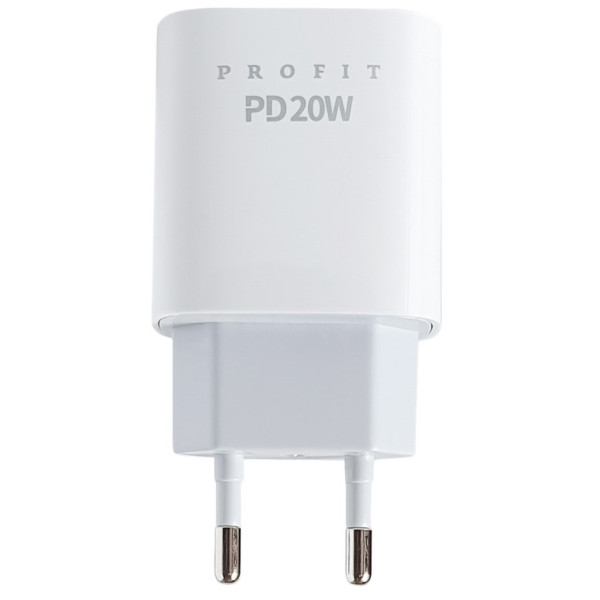 Фото - Сетевое зарядное устройство Profit U58 PD QC3.0, 20W USB A+C+cable White (000001844)