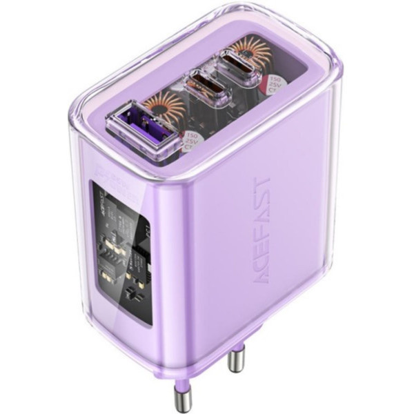 Фото - Сетевое зарядное устройство AceFast 3xUSB 65W (2xUSB-C+USB-A) Gan A45 Fast Charger Purple alfalfa (6974316282075)