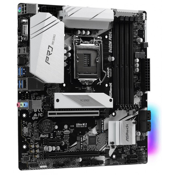 Фото - Материнская плата ASRock Intel s1200 B460 4DDR4 2PCIex16 2M.2 VGA/HDMI/DP TypeC (B460M Pro4)