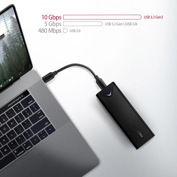 Фото - Внешний карман AXAGON USB-C 10Gbps - M.2 NVMe SSD BLACK ARROW box (EEM2-UB2)
