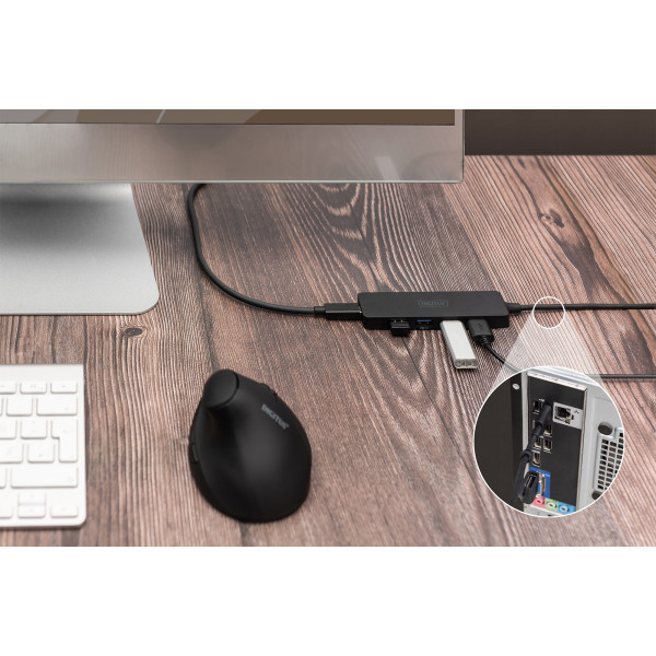 Фото - Хаб USB Digitus USB-A/C - 4хUSB-А, 1,2 м (DA-70236)