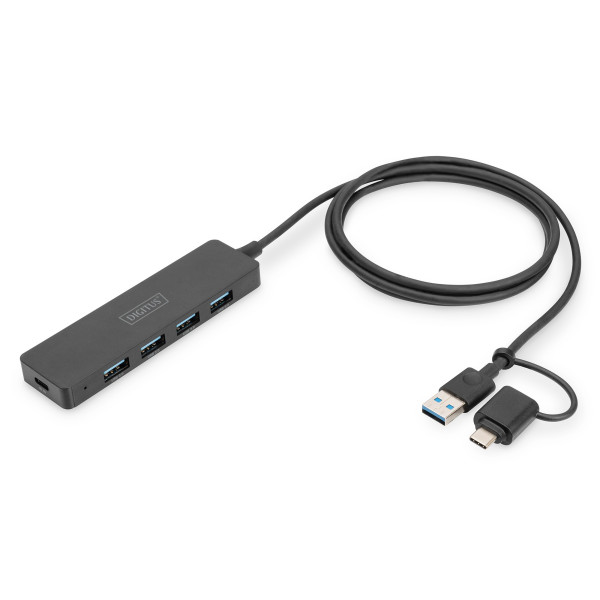Фото - Хаб USB Digitus USB-A/C - 4хUSB-А, 1,2 м (DA-70236)