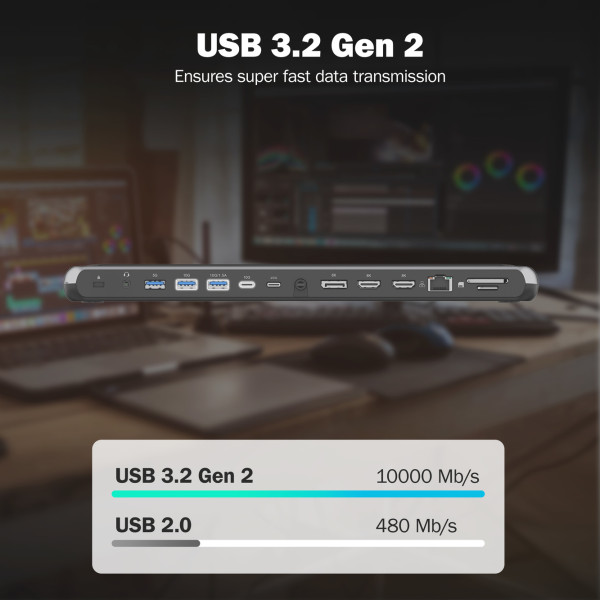 Фото - Док-станция Digitus USB-C > 2xHDMI/1xDP/3xUSB-A/USB-C/RJ54/PD/Audio (DA-70919)