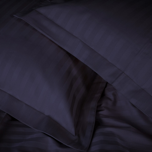 Фото - Комплект постельного белья детский MirSon Satin Stripe 30-0021 Dark Blue 110х140 (2200005246320)