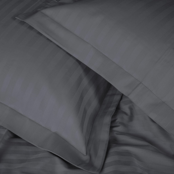 Фото - Комплект постельного белья детский MirSon Satin Stripe 30-0012 Dark Gray 110х140 (2200005246214)