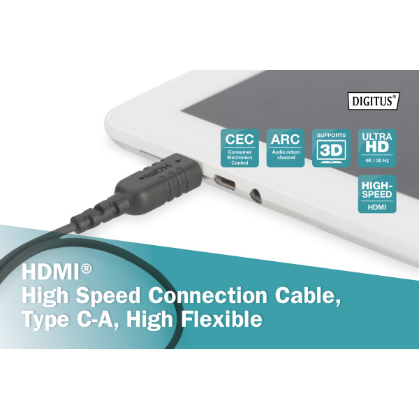 Фото - Кабель HDMI Digitus HDMI-miniHDMI (AM/СM), Ultra HD, 2.0 м Black (DB-330121-020-S)