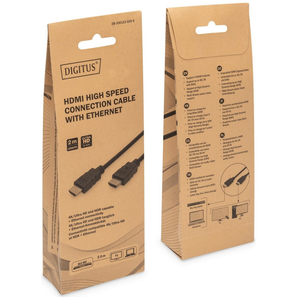 Фото - Кабель HDMI Digitus HDMI (M/M) Premium Type-A 2 м Black (DB-330123-020-S)