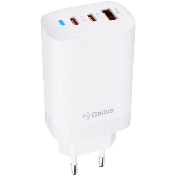 Фото - Сетевое зарядное устройство Gelius Elevaro GP-HC065 65W USB+2Type-C QC/PD/PPS White (100784)
