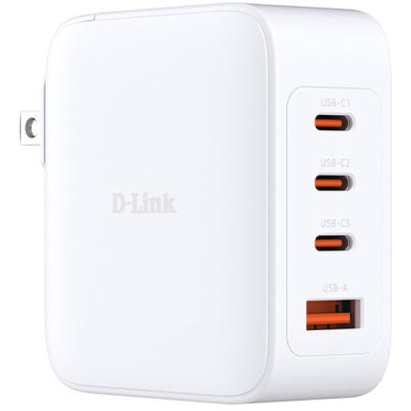 Фото - Сетевое зарядное устройство D-Link 140Вт GaN 3хUSB-С 1xUSB-A White (DCF-141)