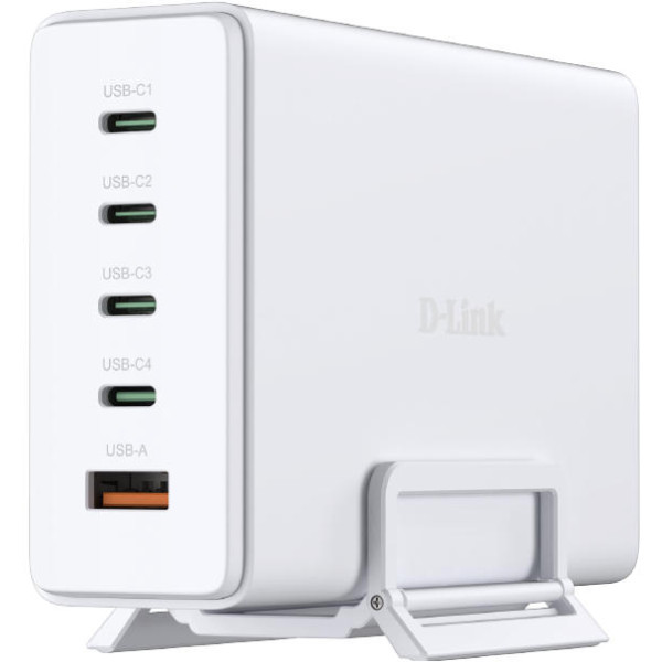 Фото - Сетевое зарядное устройство D-Link 240Вт GaN 4хUSB-С 1xUSB-A White (DCF-241)