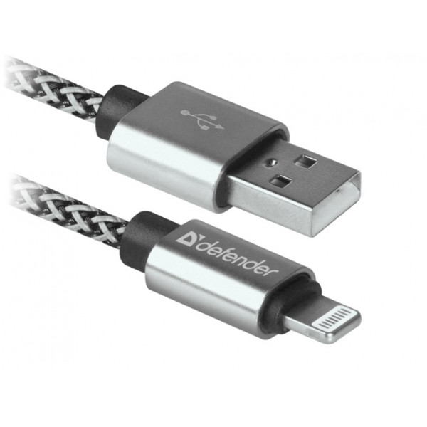 Фото - Кабель синхронизации данных Defender ACH01-03T PRO USB2.0 AM-Lightning 1m White (87809)