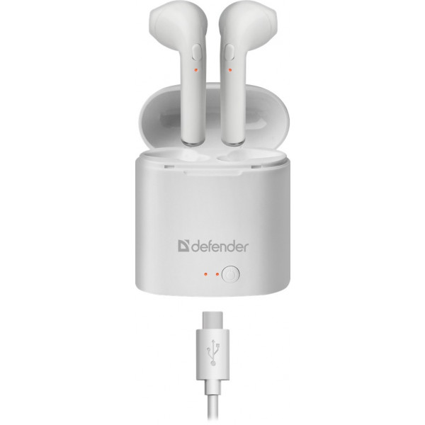Фото - Наушники вкладыши беспроводные TWS Defender Twins 630 TWS Bluetooth White (63630)