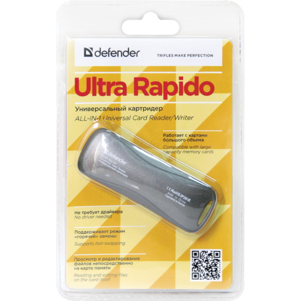Фото - Кардридер Defender Ultra Rapido USB 2.0 Black (83261)