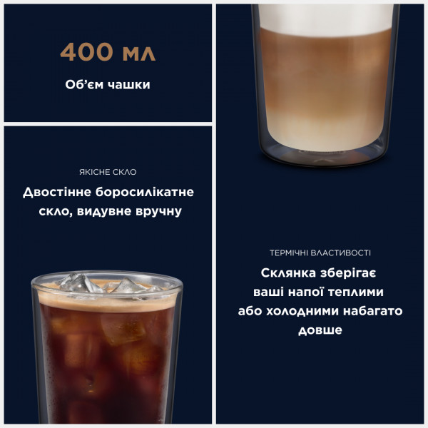 Фото - Уценка - Набор стаканов с двойными стенками Delonghi DLSC318 2 шт. 400 мл