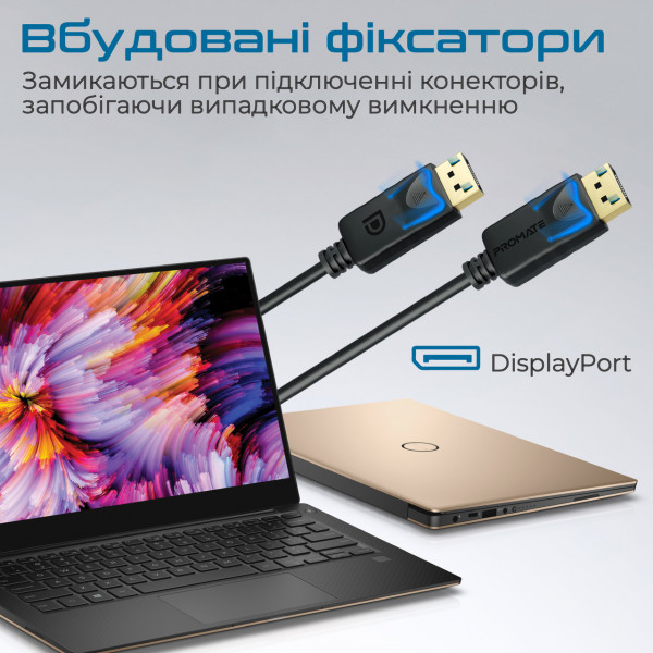 Фото - Кабель Promate DisplayPort 1.4 (Dplink-200.Black)