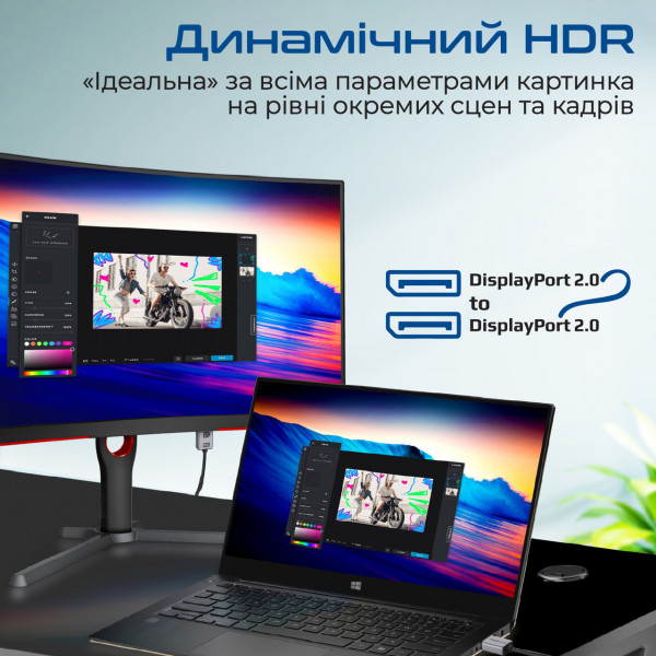 Фото - Кабель Promate DisplayPort 2.0 (Dplink-16k.Black)