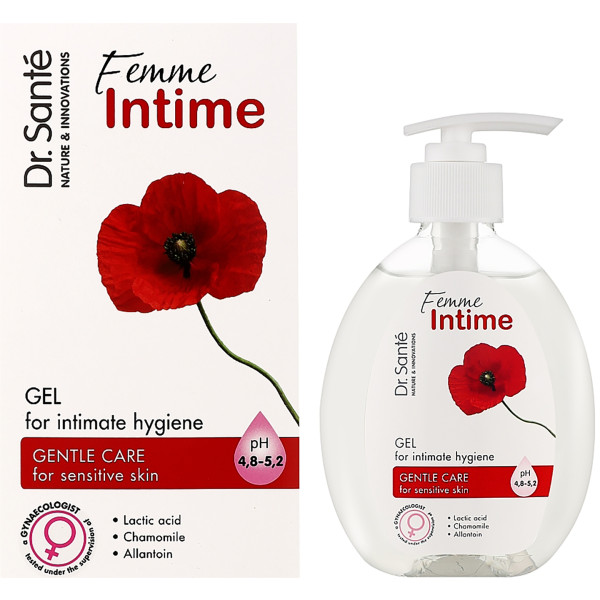 Фото - Гель для интимной гигиены Dr. Sante Femme Intime 230 мл нежный уход (4823015922923)