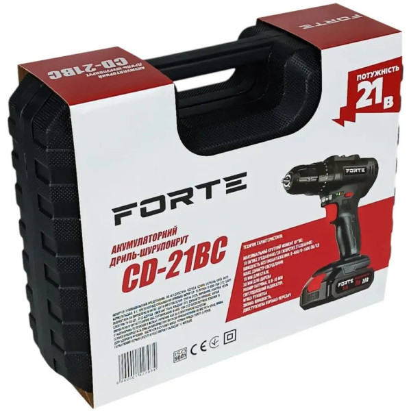 Фото - Дрель-шуруповерт Forte CD-21BC кейс с аксессуарами