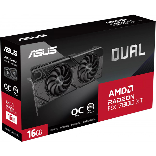 Фото - Видеокарта Asus Radeon RX 7800 XT Dual OC Edition 16GB GDDR6 256bit (DUAL-RX7800XT-O16G)