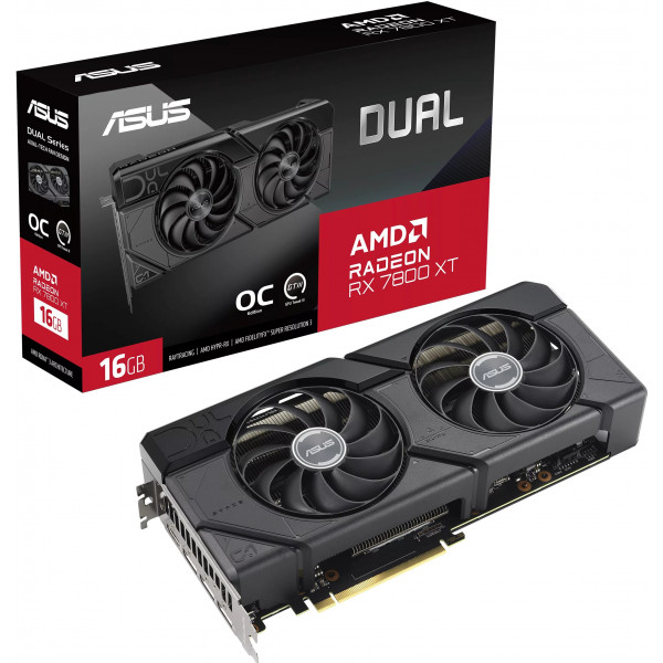 Фото - Видеокарта Asus Radeon RX 7800 XT Dual OC Edition 16GB GDDR6 256bit (DUAL-RX7800XT-O16G)
