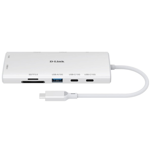 Фото - Хаб USB D-Link USB-С Хаб 10in1 2xHDMI 1xGE, 2xUSB-C 1xUSB-A 3.1 1xUSB-A 3.0 1xSD 1xmicroSD 1xUSB-C (DUP-A01)