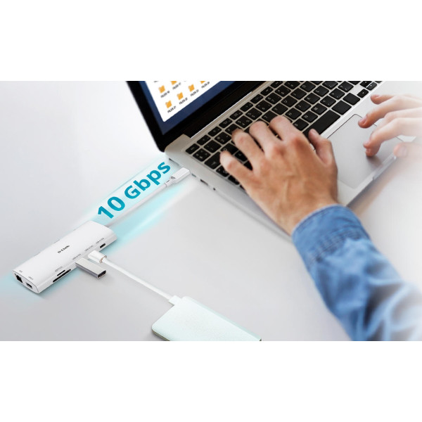 Фото - Хаб USB D-Link USB-С Хаб 10in1 2xHDMI 1xGE, 2xUSB-C 1xUSB-A 3.1 1xUSB-A 3.0 1xSD 1xmicroSD 1xUSB-C (DUP-A01)