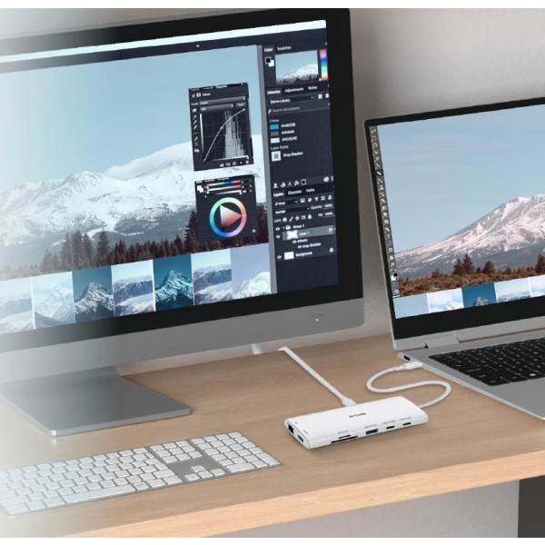 Фото - Хаб USB D-Link USB-С Хаб 10in1 2xHDMI 1xGE, 2xUSB-C 1xUSB-A 3.1 1xUSB-A 3.0 1xSD 1xmicroSD 1xUSB-C (DUP-A01)