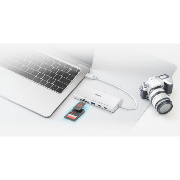 Фото - Хаб USB D-Link USB-С Хаб 10in1 2xHDMI 1xGE, 2xUSB-C 1xUSB-A 3.1 1xUSB-A 3.0 1xSD 1xmicroSD 1xUSB-C (DUP-A01)