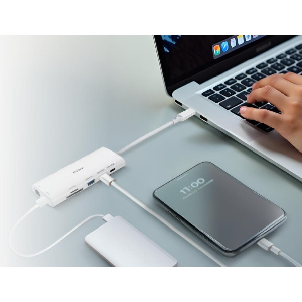 Фото - Хаб USB D-Link USB-С Хаб 10in1 2xHDMI 1xGE, 2xUSB-C 1xUSB-A 3.1 1xUSB-A 3.0 1xSD 1xmicroSD 1xUSB-C (DUP-A01)