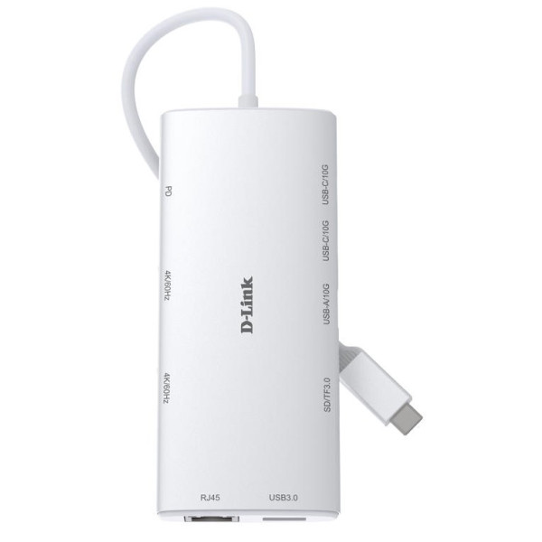 Фото - Хаб USB D-Link USB-С Хаб 10in1 2xHDMI 1xGE, 2xUSB-C 1xUSB-A 3.1 1xUSB-A 3.0 1xSD 1xmicroSD 1xUSB-C (DUP-A01)