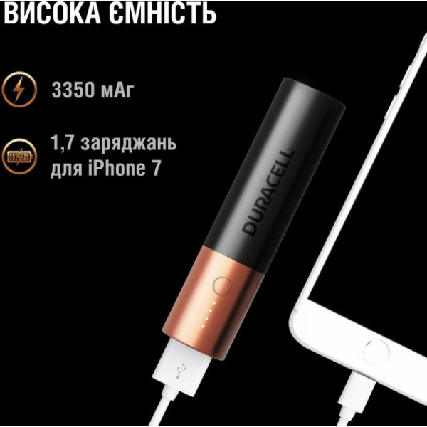 Фото - Батарея мобильная Duracell 3350 mAh Black/Copper