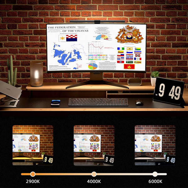 Фото - Лампа для монитора Choetech + задняя подсветка Elesense, 90+48 LED, 7W, сенсорное управление (E1132-GY)