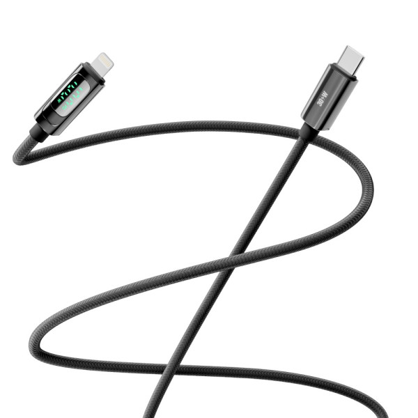 Фото - Кабель синхронизации данных YOKI DISPLAY Type-C to Lightning 30W 1.2m Black (YK-DI88)