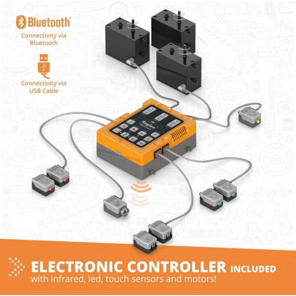 Фото - Электронный конструктор Engino Stem&Robotics Pro Set v2 с аккумулятором (E30-1B)
