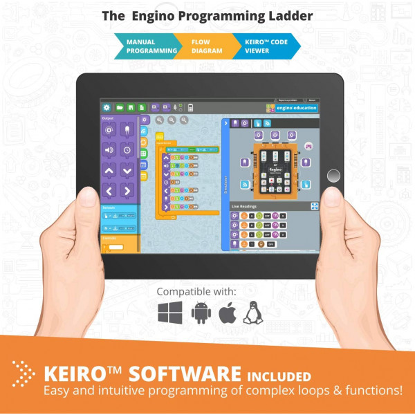 Фото - Электронный конструктор Engino Stem&Robotics Pro Set v2 с аккумулятором (E30-1B)